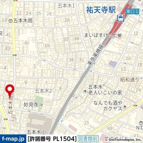 モナークマンション祐天寺の地図