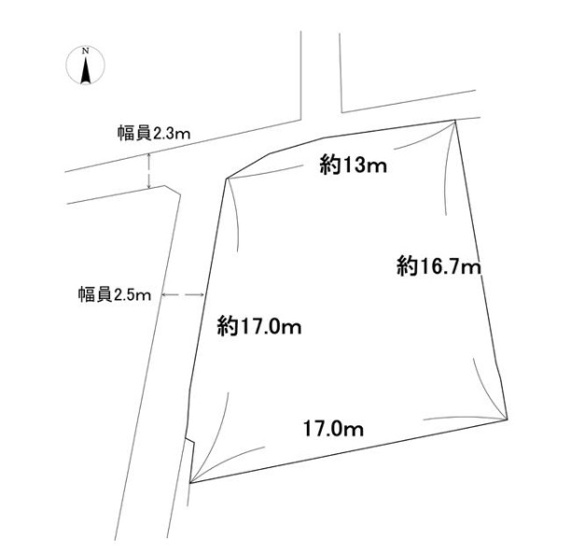 【土地図】 | 亀岡　大井町並河一丁目　建築条件無し売土地