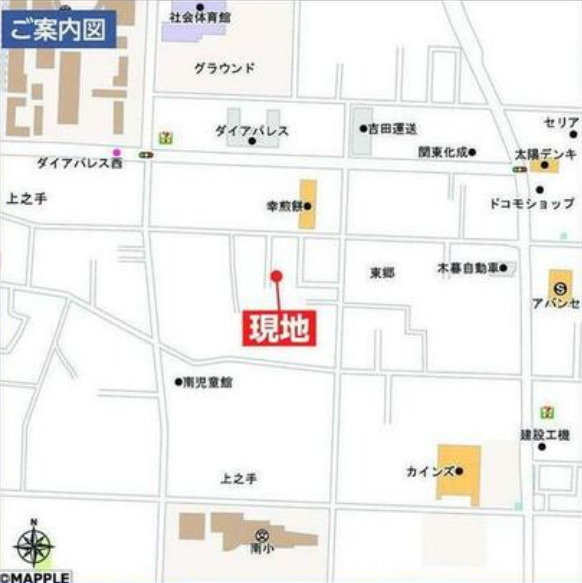 佐波郡玉村町上之手　限定1棟　ハートフルタウン　新築建売の地図