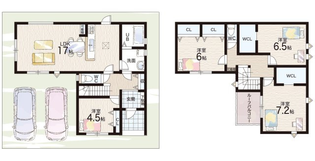 神戸市須磨区白川台　第24-1期　新築一戸建ての間取り|2号地
