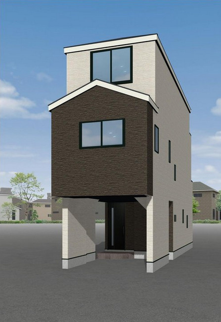 練馬区石神井台7丁目　準急停車駅　省エネ住宅　全2棟の外観パース|B棟イメージ