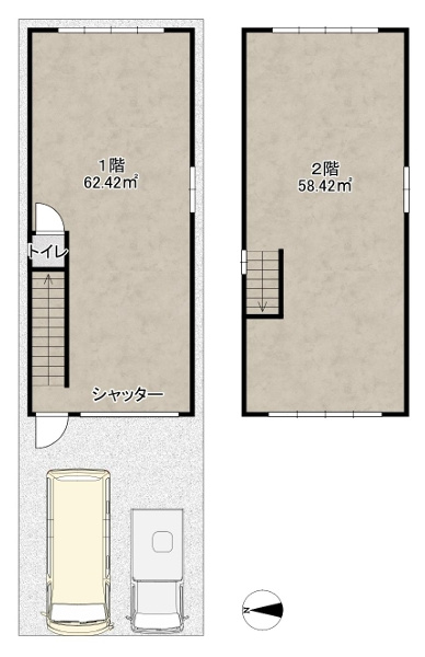 久御山町野村村東事務所兼倉庫の間取り