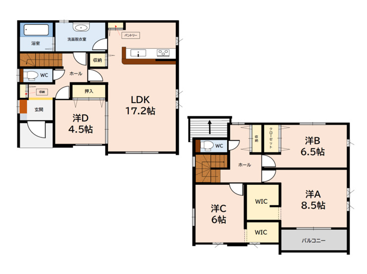 久留米市国分町17　1号棟の間取り