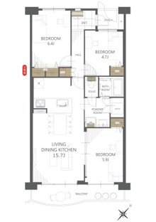 【間取り】稲毛パークハウスA棟 