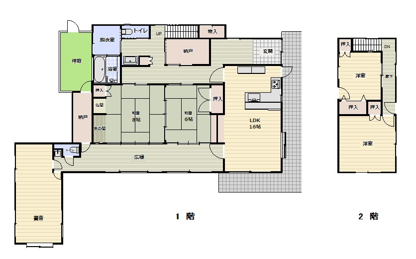 米子市東町中古戸建の間取り|4LDK＋Sとなります。
小学校やスーパー等も近く利便性の良い立地に位置しております〇
ご家族世帯にもおすすめの不動産となっております。
