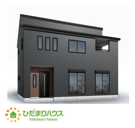【完成予想図】 | ひたちなか足崎20期　新築戸建　1号棟 | 暗めの外観はクールで洗練された印象を与えることができます。
