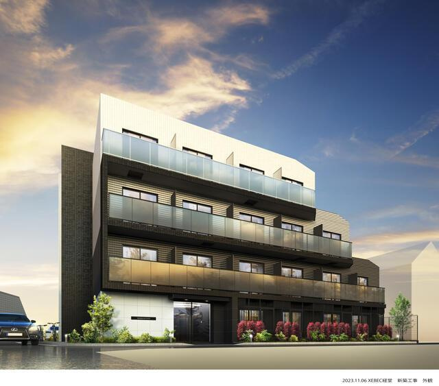 ＸＥＢＥＣ経堂の外観パース| ４階建です