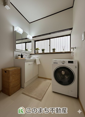 【洗面所】 | KEM真岡市長田1期 | 家具・什器・調度品・植栽・カーテンなどはCG加工しております。販売価格には含まれません。