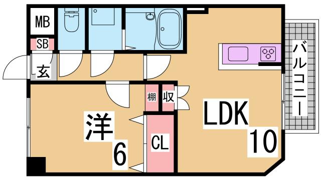 神戸市須磨区鷹取町３丁目の賃貸マンションの間取り
