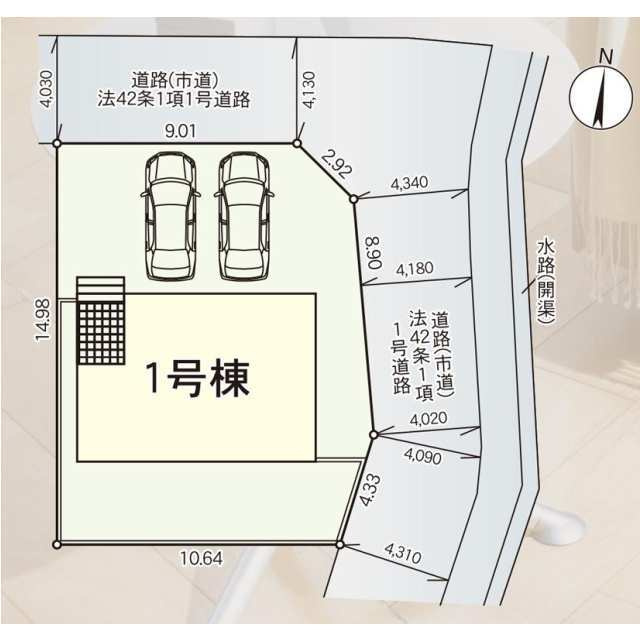 久留米市高三潴　新築戸建ての区画図