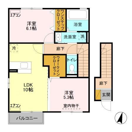 Croireの間取り|2LDKです