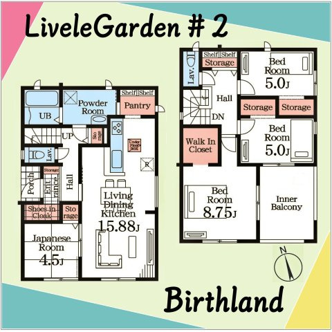 新築戸建・新築建売　福島市御山字沢田【長期優良住宅】御山小・清水中の区画図|カースペース3台(車種による)※敷地内に電柱及び支線が入る場合がございます。