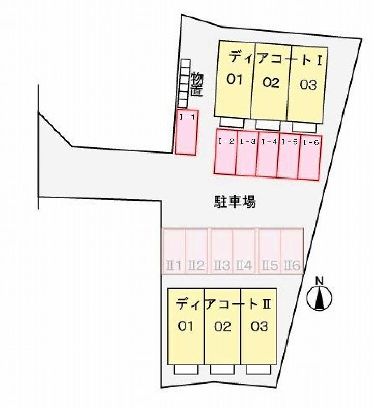 ディアコートⅠの駐車場