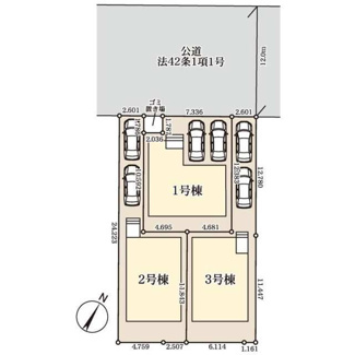 【区画図】 | 越谷市東越谷　新築分譲住宅　全3棟