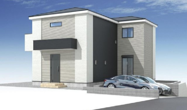 横浜市栄区桂台東 新築戸建て【仲介手数料無料】カースペース2台の外観パース