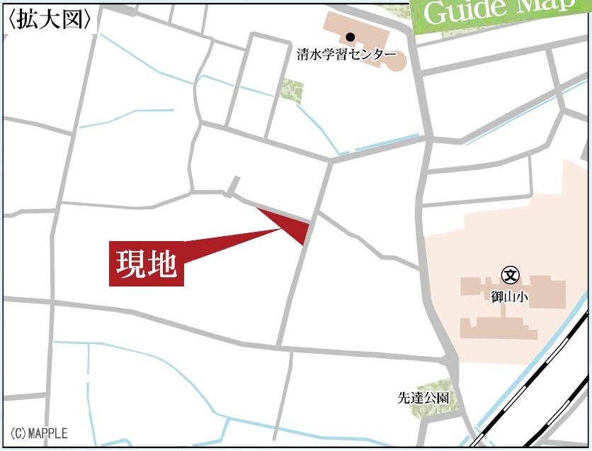 新築戸建・新築建売　福島市御山字沢田【長期優良住宅】御山小・清水中の地図