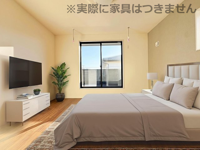 新築戸建・新築建売　福島市御山字沢田【長期優良住宅】御山小・清水中の洋室|※家具を配置した場合のイメージ図になります！実際に家具はつきません。