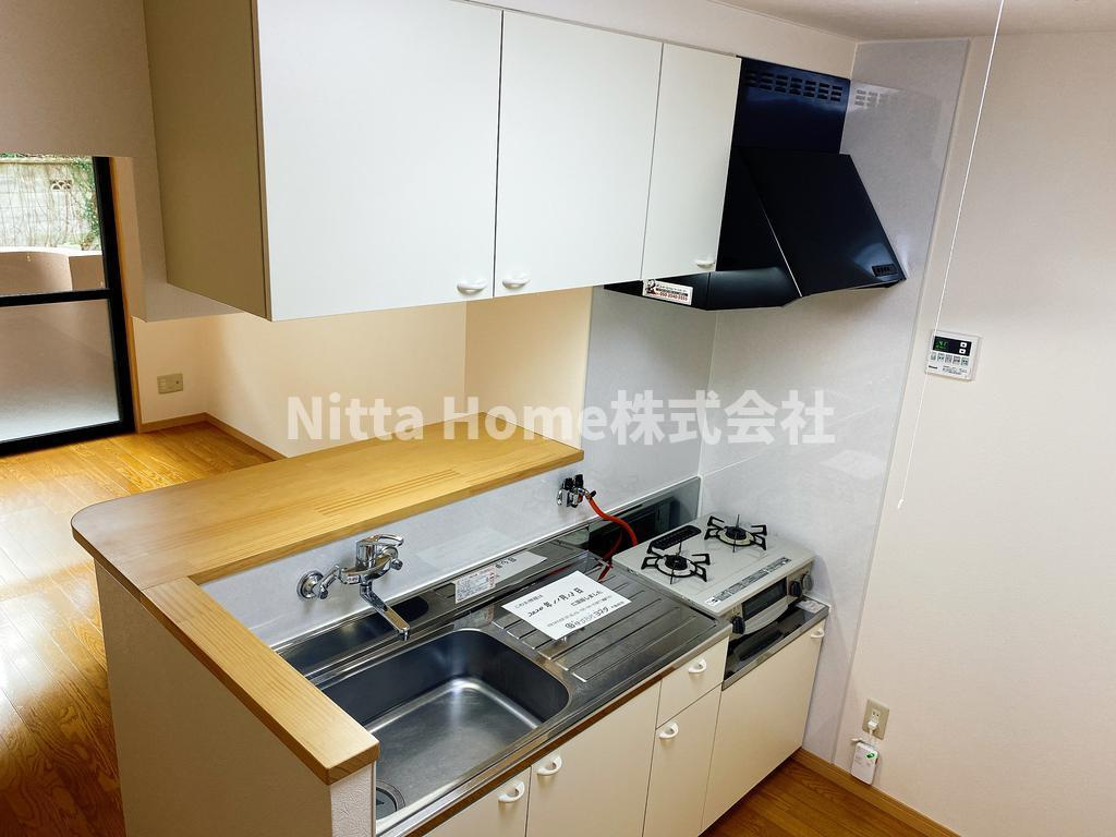 ソレイユ51のキッチン|ガスレンジ付です♪