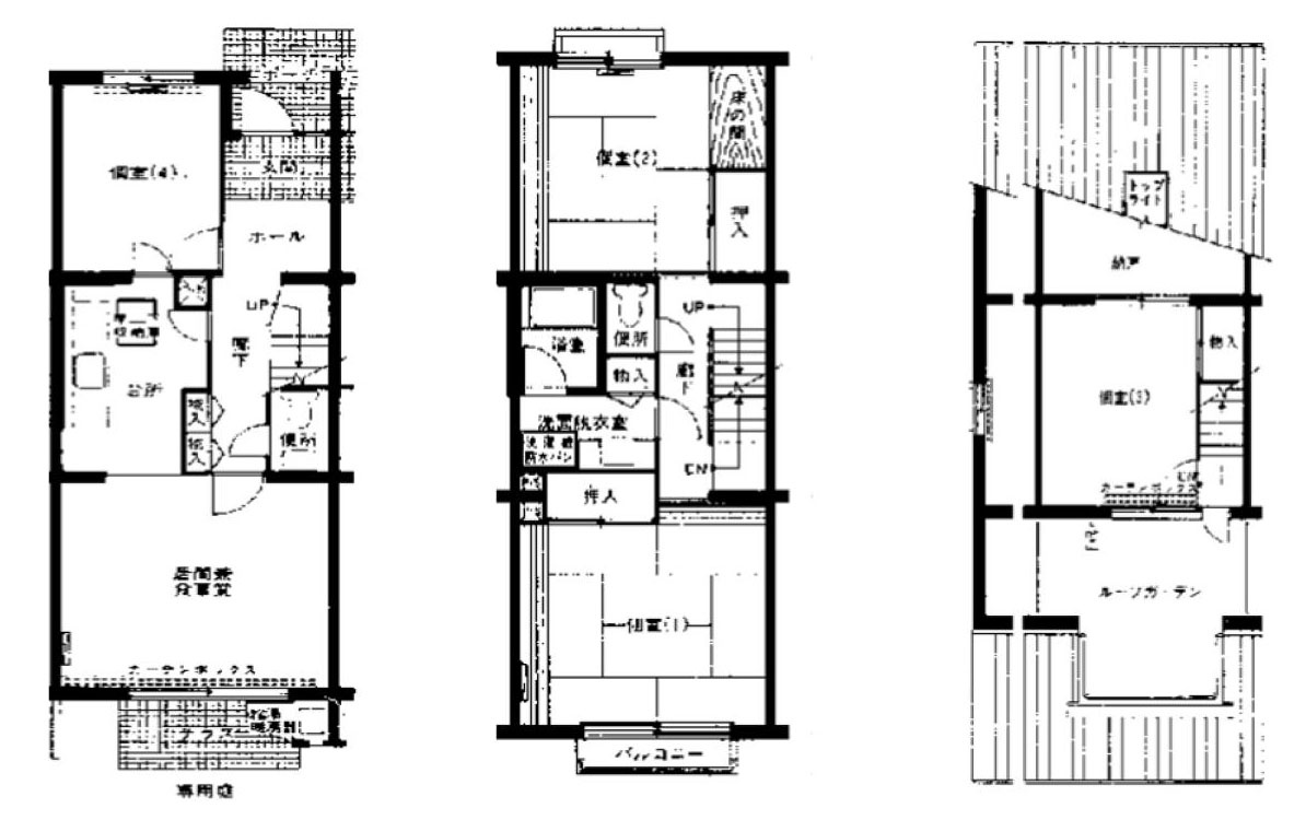多摩市鶴牧４丁目の中古タウンハウスの間取り