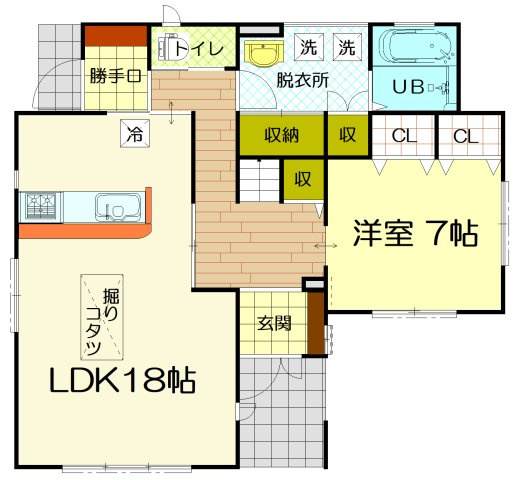 【間取り】 | 上尾市上 中古戸建 | 電動シャッターのあるリビング