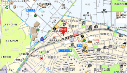 エクセルハイツの地図