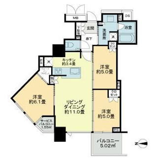 【間取り】 | ベイサイドタワー晴海