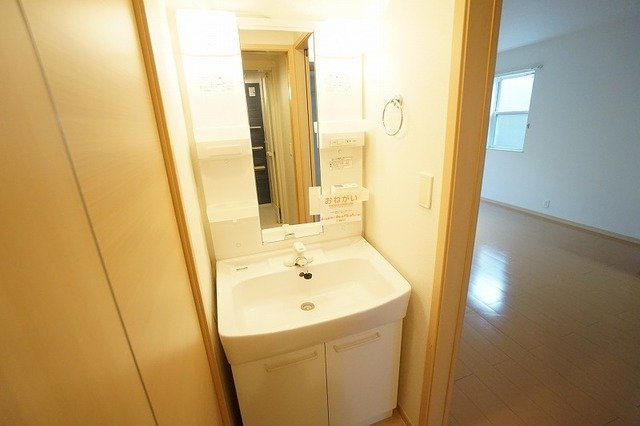 グリーンハウスの洗面所|脱衣スペースもあります