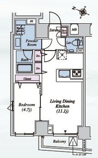 【間取り】 | ＴＨＥＡＴＥＲ　ＣＯＵＲＴ本駒込