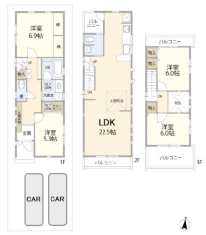 【参考プラン】 | 【学芸大学駅７分】■東口商店街から少し入った閑静な住宅街■南道路面 | 【参考プラン（※現況建物間取図、１１２．１８平米、４ＬＤＫ＋車庫２台）】
■お好きなハウスメーカーで建築可能
■各ハウスメーカー取扱い可（特別価格）
■間取図、見積書を個別に無料作成可能