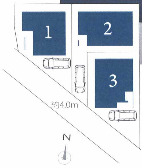 川崎市多摩区南生田5丁目　新築戸建全3棟　3号棟の区画図