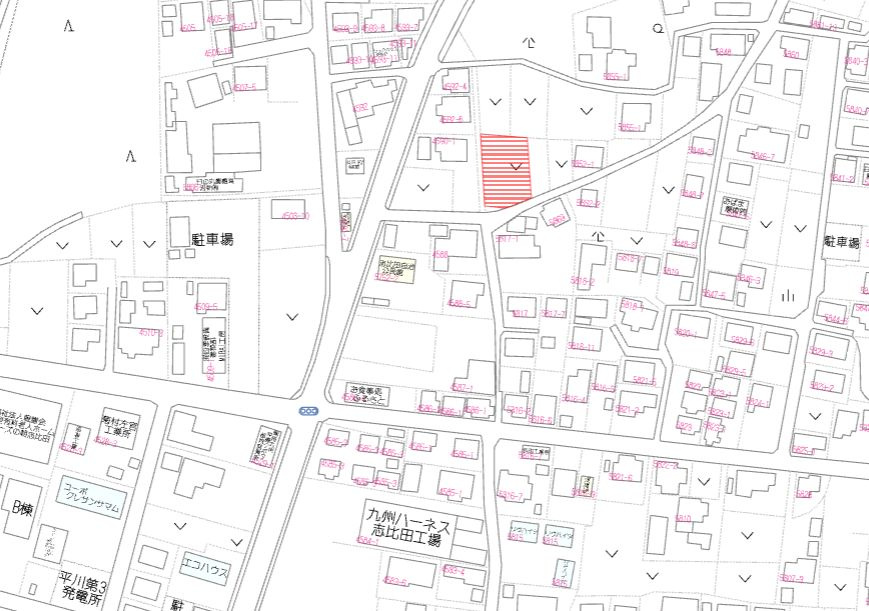都城市志比田町の売地の土地図