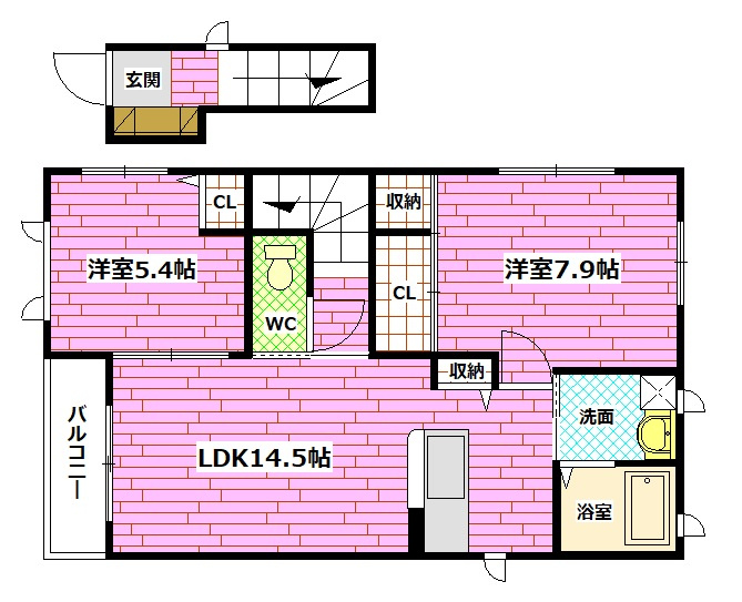 広島市安芸区瀬野西３丁目のアパートの間取り