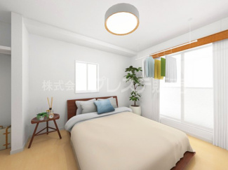 【洋室】 | 奈良市千代ヶ丘１丁目の新築一戸建 全２区画 | ２号地２階洋室（主寝室）完成イメージ