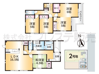 【間取り】 | ２号地間取図