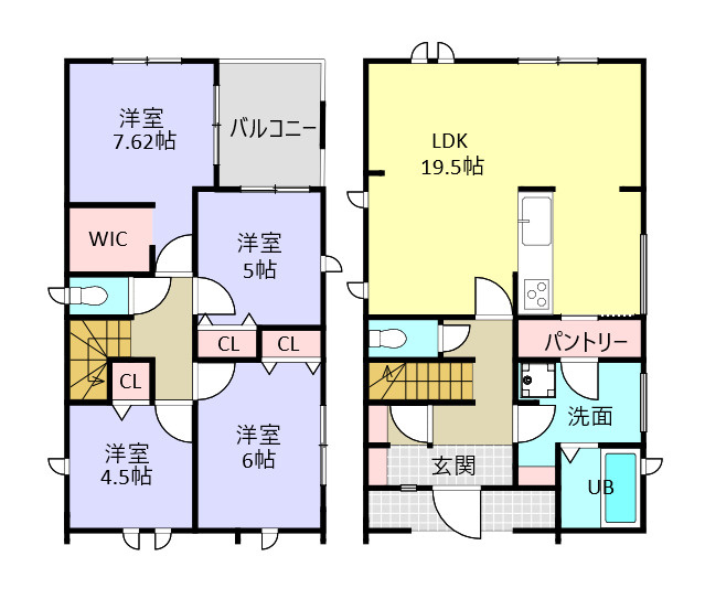 小野3丁目　新築戸建ての間取り