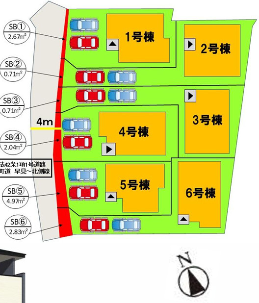 Adoble 宇美町宇美中央1丁目3期 2号棟の区画図