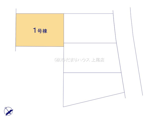 北本市下石戸下　新築戸建　リーブルガーデン01の区画図
