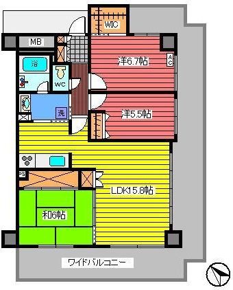 ハイムプラザ北浦和の間取り|★最上階（１３階）角部屋の間取りです★