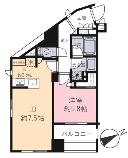 【間取り】 | サンメゾン目白高田 | 南東向きのお部屋なので、陽当たり・通風良好です！