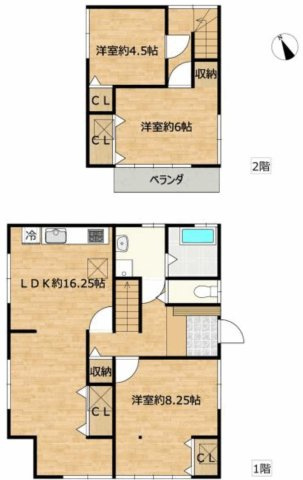 宇都宮市城南1丁目 中古戸建の間取り|3LDK 駐車スペース2台