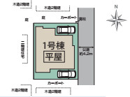蓮田市西新宿3丁目　新築一戸建て　ブルーミングガーデン　01の区画図|１号棟