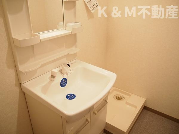 ハピネス・ナカの洗面所|スペースが確保できる洗面所です