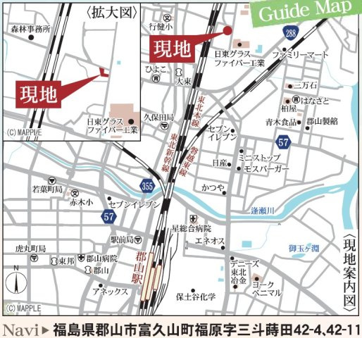 新築戸建・新築建売　郡山市富久山町福原字三斗蒔田【長期優良住宅】行健小・行健中の地図