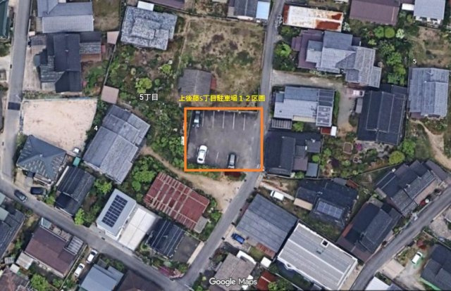 上後藤5丁目駐車場の区画図|整形地になります。