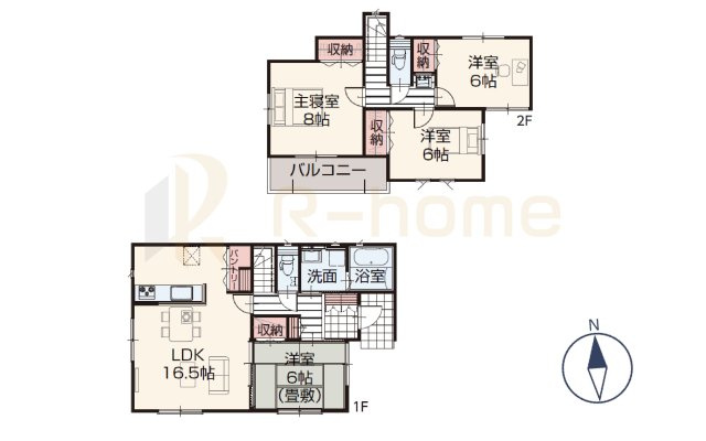 土浦市板谷4丁目25-P1　新築戸建て　9号棟の間取り|4LDK＋パントリー、土地面積183.00m2、建物面積101.85m2