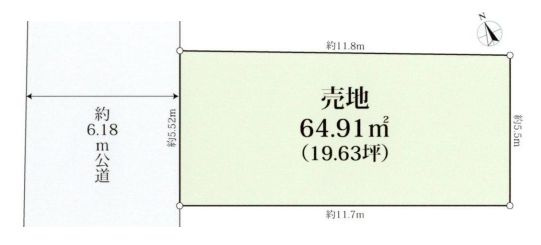 【区画図】 | 中野区鷺宮３丁目　売地 | 土地面積64.91ｍ2の建築条件無売地！