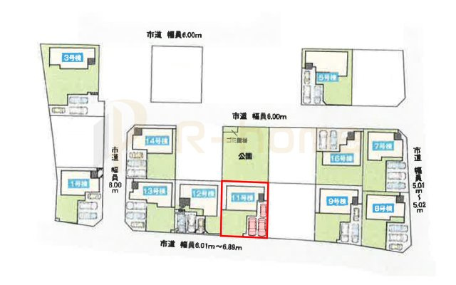 土浦市板谷4丁目25-P1　新築戸建て　11号棟の区画図|大きなお買い物だからこそ、メリット・デメリットを伝えさせて頂きます。
R-homeにお任せください♪
