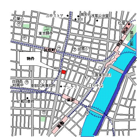 パークキューブ浅草田原町の地図