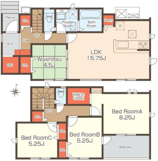 【間取り】 | 郡山市菜根3丁目新築一戸建て1棟