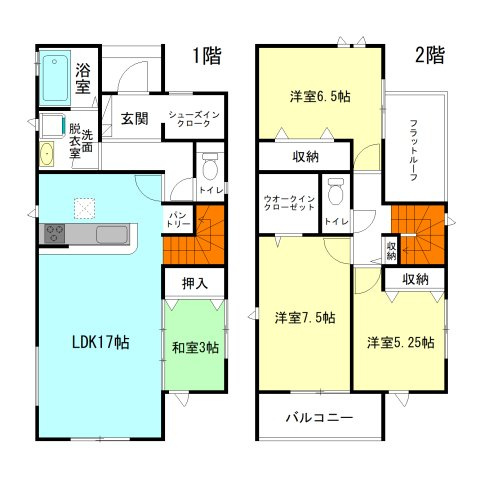 【間取り】 | グラファーレ前橋市関根町ー① | シューズインクローク＋パントリー付きの収納充実間取り！